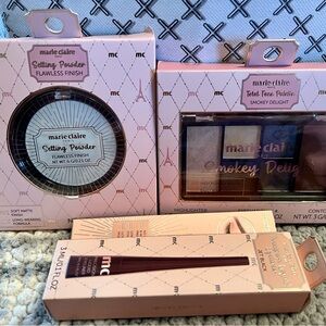 Marie Claire Makeup Set with Smokey Palette, Liquid Liner and Setting Powder🎀